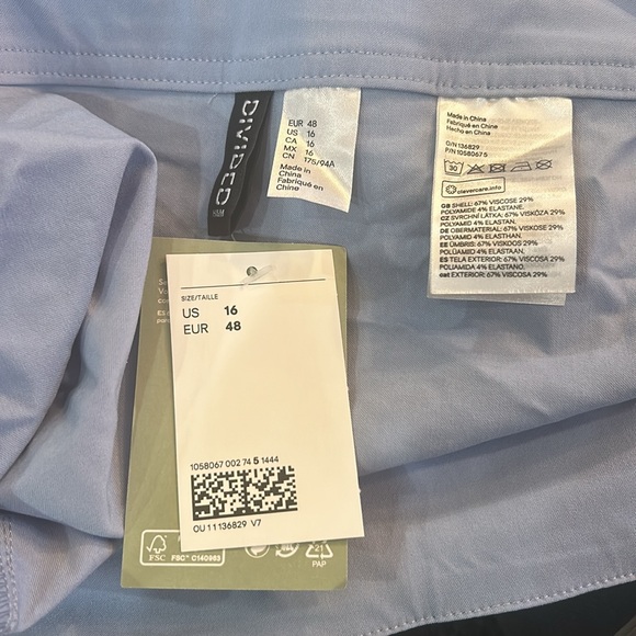 H&M Light Blue Pleated Front Tennis Skirt Size 16 NWT - Picture 4 of 4